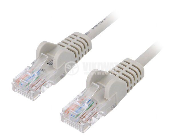 LAN кабел, U/UTP, cat. 6, CCA, сив, 0.5m, 24AWG