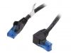 LAN кабел, U/UTP, cat. 6a, CCA, черен, 0.5m, 24AWG
