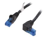 LAN кабел, U/UTP, cat. 6a, CCA, черен, 0.5m, 24AWG