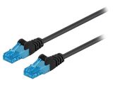 LAN кабел, U/UTP, cat. 6a, Cu, черен, 0.25m, 26AWG