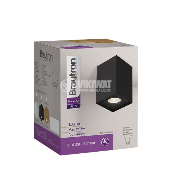 LED spotlight fixture, surface mount, 35W, GU10, black, IP20, BH04-00311 - 3