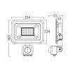 LED floodlight, 30W, 230VAC, 2550lm, 6500K, cool white, IP54, BT60-43031
 - 4