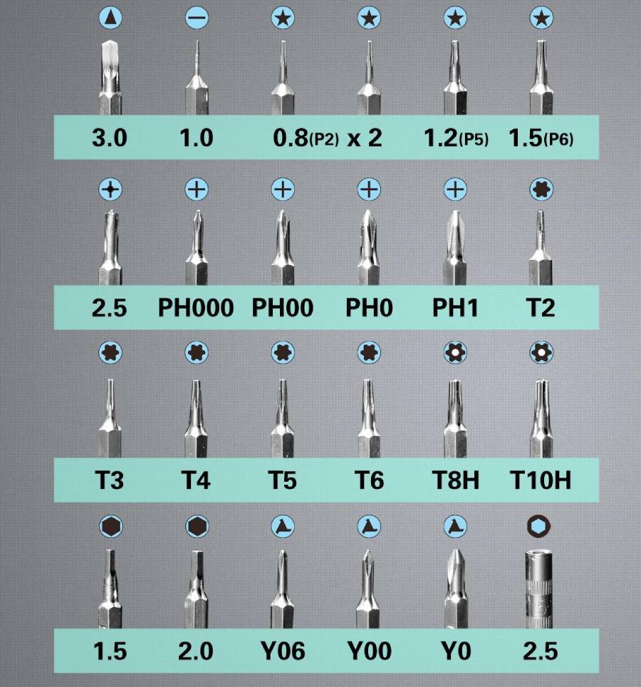 Отвертка с битове, комплект, стомана, 28 части, SD-9322M, PRO'S KIT