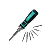 Screwdriver with bits, set, steel, 9 pieces, SD-9821, PRO'S KIT