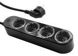 Wi-fi smart power strip, 4 sockets, 16A, 230VAC, black, Shelly, 070571