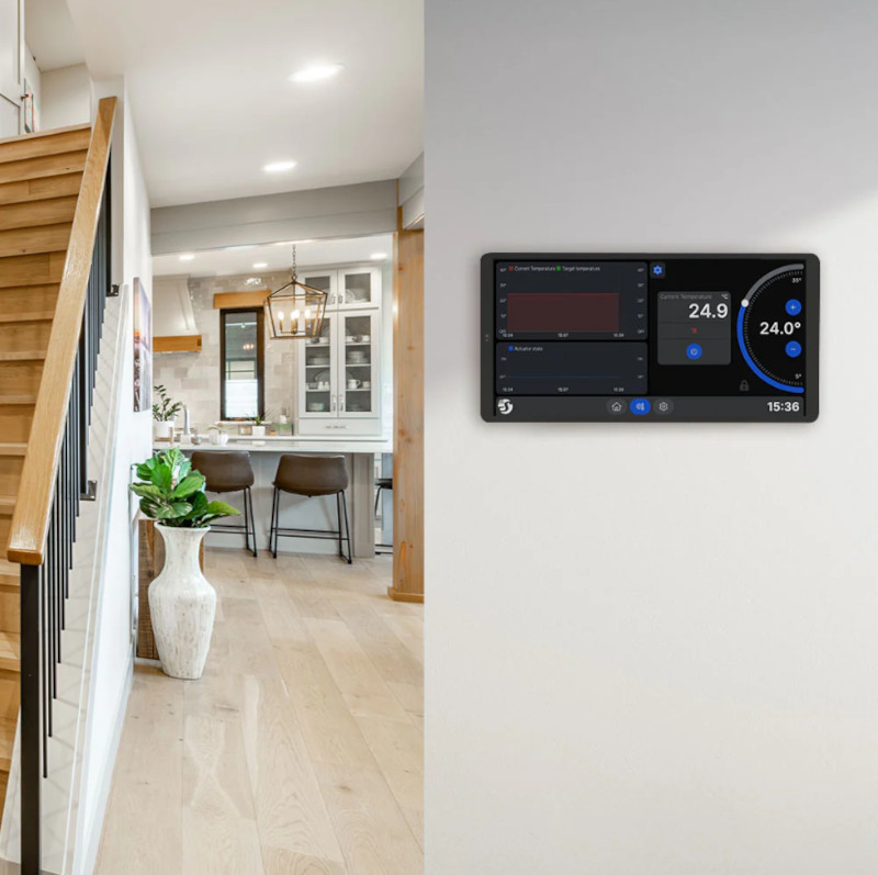 Wi-Fi Smart, 5А, 240VAC, сензорен дисплей, черен, Shelly Wall Display X2i, 072766