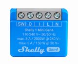 Wi-Fi Smart Relay, 240VAC, 30VDC, Shelly 1 Mini Gen4, 070786
