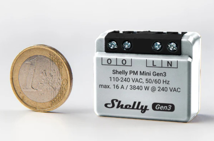 Wi-Fi Smart електромер, 240VAC, Shelly PM Mini Gen3, монофазен, 261613
