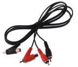 Кабел, 2xRCA/m-2xRCA/m + F, 1m - Викиват Кабел, 2xRCA/m-2xRCA/m + F, 1m