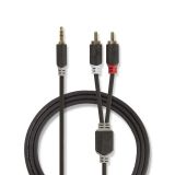Кабел, stereo plug 3.5mm/m - 2xRCA/m, CABW22200AT50, 5m