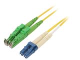 Fiber patch cord, E2000/APC, LC/UPC, duplex, OS2, yellow, DIGITUS, 1m