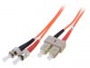 Fiber patch cord, SC/UPC, ST/UPC, duplex, OM2, orange, DIGITUS