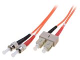 Fiber patch cord, SC/UPC, ST/UPC, duplex, OM2, orange, DIGITUS, 2m
