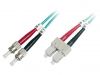Fiber patch cord, SC/UPC, ST/UPC, duplex, OM3, blue, DIGITUS