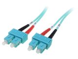 Fiber patch cord, SC/UPC, SC/UPC, duplex, OM3, blue, DIGITUS, 1m