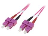 Fiber patch cord, SC/UPC, SC/UPC, duplex, OM4, purple, DIGITUS, 1m