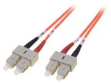 Fiber patch cord, SC/UPC, SC/UPC, duplex, OM2, orange, DIGITUS, 3m