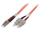 Fiber patch cord, LC/UPC, SC/UPC, duplex, OM2, orange, DIGITUS, 1m
