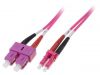 Fiber patch cord, LC/UPC, SC/UPC, duplex, OM4, purple, DIGITUS