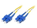 Fiber patch cord, SC/UPC, SC/UPC, duplex, OS2, yellow, DIGITUS, 1m