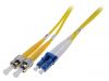 Fiber patch cord, LC/UPC, SC/UPC, duplex, OS2, yellow, DIGITUS