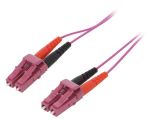 Fiber patch cord, LC/UPC, LC/UPC, duplex, OM4, purple, DIGITUS, 1m