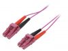 Fiber patch cord, LC/UPC, LC/UPC, duplex, OM4, purple, DIGITUS
