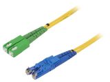 Fiber patch cord, E2/UPC, SC/APC, duplex, OS2, yellow, FIBRAIN, 2m