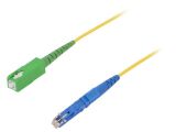 Fiber patch cord, E2/UPC, SC/APC, simplex, OS2, yellow, FIBRAIN, 5m