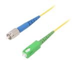 Fiber patch cord, FC/UPC, SC/APC, simplex, OS2, yellow, FIBRAIN, 2m