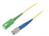 Fiber patch cord, FC/UPC, SC/APC, simplex, OS2, yellow, FIBRAIN