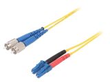 Fiber patch cord, FC/UPC, LC/UPC, duplex, OS2, yellow, FIBRAIN, 2m