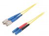 Fiber patch cord, FC/UPC, LC/UPC, duplex, OS2, yellow, FIBRAIN
