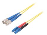 Fiber patch cord, FC/UPC, LC/UPC, duplex, OS2, yellow, FIBRAIN, 3m 127730