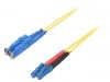 Fiber patch cord, E2/UPC, LC/UPC, duplex, OS2, yellow, FIBRAIN