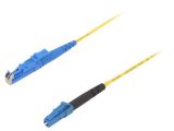 Fiber patch cord, E2/UPC, LC/UPC, simplex, OS2, yellow, FIBRAIN, 5m