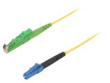 Fiber patch cord, E2/APC, LC/UPC, simplex, OS2, yellow, FIBRAIN, 3m