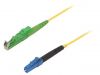 Fiber patch cord, E2/APC, LC/UPC, simplex, OS2, yellow, FIBRAIN