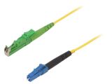 Fiber patch cord, E2/APC, LC/UPC, simplex, OS2, yellow, FIBRAIN, 5m