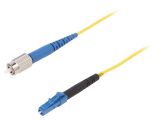Fiber patch cord, FC/UPC, LC/UPC, simplex, OS2, yellow, FIBRAIN, 1m