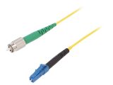 Fiber patch cord, FC/APC, LC/UPC, simplex, OS2, yellow, FIBRAIN, 1m