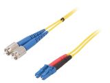 Fiber patch cord, FC/UPC, LC/UPC, duplex, OS2, yellow, FIBRAIN, 3m