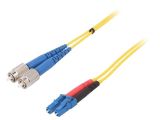 Fiber patch cord, FC/UPC, LC/UPC, duplex, OS2, yellow, FIBRAIN, 5m