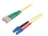 Fiber patch cord, FC/APC, LC/UPC, duplex, OS2, yellow, FIBRAIN, 1m