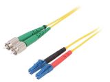 Fiber patch cord, FC/APC, LC/UPC, duplex, OS2, yellow, FIBRAIN, 5m
