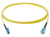 Fiber patch cord, LC/UPC, SC/UPC, duplex, OS2, yellow, FIBRAIN, 0.5m