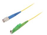 Fiber patch cord, E2/APC, FC/UPC, simplex, OS2, yellow, FIBRAIN, 1m