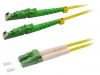 Fiber patch cord, E2000/APC, LC/APC, duplex, OS2, yellow, LOGILINK