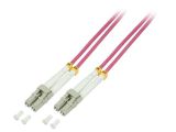 Fiber patch cord, LC/UPC, LC/UPC, duplex, OM4, pink, LOGILINK, 125m