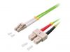 Fiber patch cord, LC/UPC, LC/UPC, duplex, OM5, green, LOGILINK